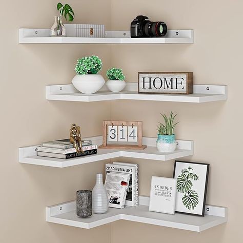 Chrome floating shelf, glass surface, living room wall, modern industrial vibe.